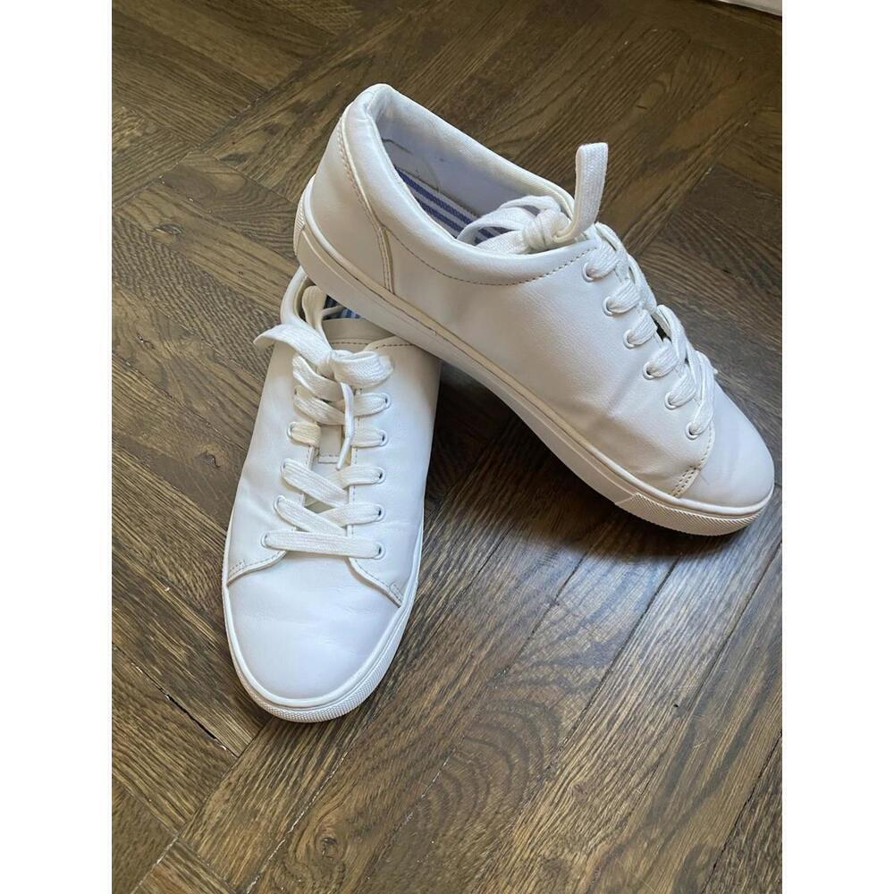 J. Crew Women’s 8.5 Road Trip Lace Up Sneakers Shoes White BC186
